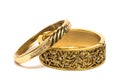 Golden bracelets isolated Royalty Free Stock Photo