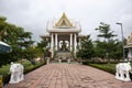 Golden Brahma statue Thewalai angel shrine in garden for thai people and foreign travelers travel visit and respect praying at Royalty Free Stock Photo