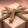 Golden Braided Hair Accessory on Sparkly Background Royalty Free Stock Photo