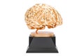 Golden Brain, gold award. 3D rendering