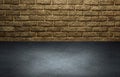 Golden brick wall for text and background. Royalty Free Stock Photo