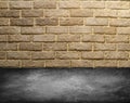 Golden brick wall for text and background Royalty Free Stock Photo