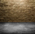 Golden brick wall for text and background Royalty Free Stock Photo