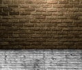 Golden brick wall for text and background Royalty Free Stock Photo