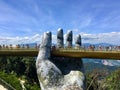 The Golden Bridge on Ba Na Hills landmark in Danang, Vietnam