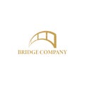 Golden Bridge Company Logo applied for engineering and construction logo design inspiration.