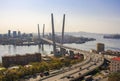 Golden Bridge over the Golden Horn Bay. Vladivostok. Royalty Free Stock Photo