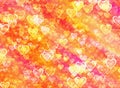 Golden bright painted hearts backgrounds