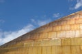 Golden decorative roofing tiles in the sunshine