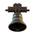 Golden bronze church bell isolated on white background. 3d illustration