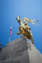 Golden bronze statue Joan of Arc Royalty Free Stock Photo