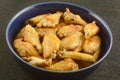 Golden brown baked chicken wings