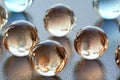 Golden brown coloured marbles - stock photo Royalty Free Stock Photo