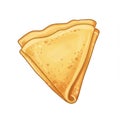 Golden Brown Crepe Folded in Triangle Isolated on White Background Illustration Royalty Free Stock Photo