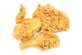 Golden brown fried chicken.