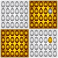 Golden brown and grey silver eggs vector illustrat