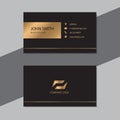 Black and gold luxury business card template design. Vector