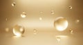 Golden bubbles abstract background reflecting light with soft focus and shimmering highlights Royalty Free Stock Photo