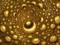 Golden bubbles in beer abstract light close up, drops of water Royalty Free Stock Photo