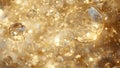 Golden bubbles floating in shiny liquid with sparkles and soft glowing light all around Royalty Free Stock Photo