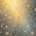 Golden Bubbles and Particles Exploding in a Bright Light Burst explosion Royalty Free Stock Photo