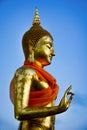 Golden Buddha Blue background