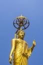 Golden buddha and blue sky