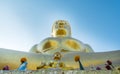 Golden Buddha. Bottom view. Royalty Free Stock Photo