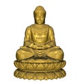 Golden Buddha - 3D render Royalty Free Stock Photo