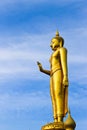 A golden buddha figure at Hatyai, Thailand. Royalty Free Stock Photo