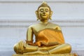 The golden Buddha is found in most temples in Thailand. Royalty Free Stock Photo