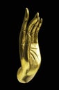 Golden Buddha hand isolated Royalty Free Stock Photo