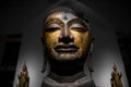 Golden Buddha head statue ancient art Royalty Free Stock Photo