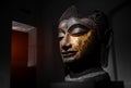 Golden Buddha head statue ancient art