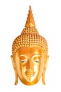 Golden Buddha head on white background Royalty Free Stock Photo