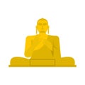 Golden Buddha icon, flat style