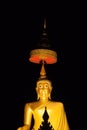 Golden buddha image with night time