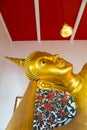 Golden Buddha inside a Thai temple, Bangkok, Thailand. Royalty Free Stock Photo