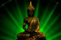 Golden buddha light penting  light painted Royalty Free Stock Photo