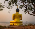 Golden Buddha overlooking Pakse at Wat Phousalao. Laos