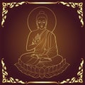 Golden Buddha Siddhartha gautama Royalty Free Stock Photo