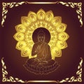Golden Buddha Siddhartha gautama Royalty Free Stock Photo