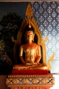 Golden Buddha Statue in the Attitude of Meditation in Chiang Mai, Thailand Royalty Free Stock Photo