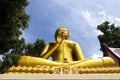 Golden Buddha statue of Big Buddha over blue sky ,HUA HIN Thailand Royalty Free Stock Photo