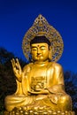 Golden Buddha statue at buddhist temple of Sanbangsan Mountain