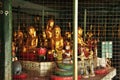 Golden buddha statue burma style in Shwezigon paya temple pagoda chedi for burmese people and foreign travelers travel visit