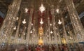 Golden Buddha statue at Cathedral glass, Temple in Thailand