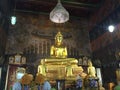 Golden Buddha Statue with 3 disciples