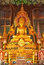 Golden buddha statue inside a temple Royalty Free Stock Photo