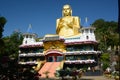 The Golden Buddha statue, just downhill from the Cave temple. Dambulla. Sri Lanka Royalty Free Stock Photo